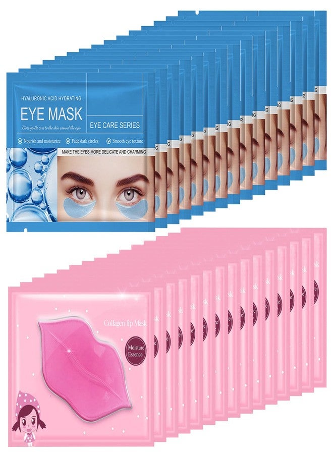 Felico 30Pcs Lip Mask Under Eye Masks Patches,Crystal Collagen Hydrating Moisturizing Smoothing Lips Gel Pads for Puffy Eyes Bags,Dark Circles,Puffiness,Fine Lines,Wrinkles,Anti-Aging Hyaluronic Acid - Image 1